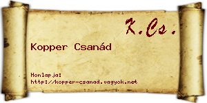 Kopper Csanád névjegykártya